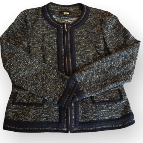 Talbots blue tweed zip jacket - Picture 6 of 9